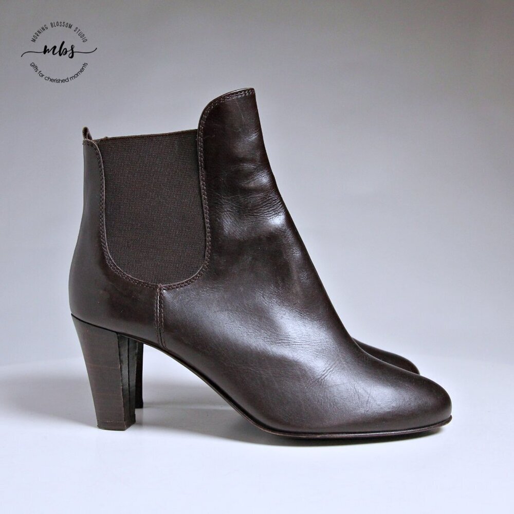 AGL Leather Brown‎ Heeled Ankle Boots
